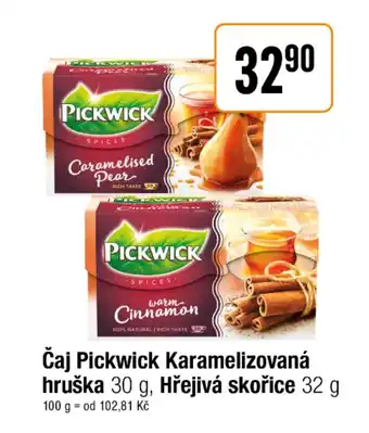 TEMPO Čaj Pickwick Karamelizovaná hruška, Hrejiva skorice30 g, Hřejivá skořice 32 g nabídka