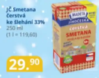 Potraviny CZ JC Smetana čerstvá ke šlehání 33% nabídka