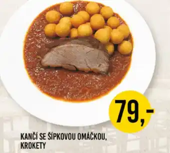 Jip Kančí se šípkovou omáčkou, krokety nabídka