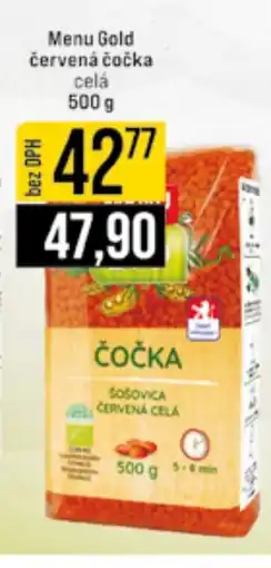 Jip Menu Gold červená čočka nabídka