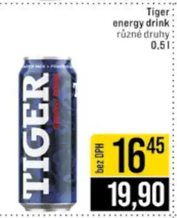 Jip TIGER energy drink nabídka