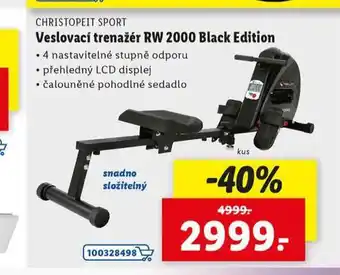 Lidl Veslovací trenažér rw 2000 black edition nabídka