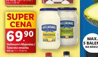 Lidl Hellmann´s tatarská omáčka, majonéza nabídka