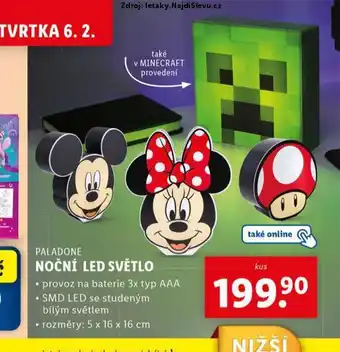 Lidl Noční led světlo nabídka