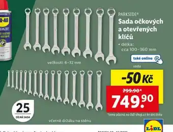 Lidl Sada očkoplochých a otevřených klíčů nabídka