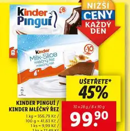 Lidl Kinder pinguí / kinder mléčný řez nabídka