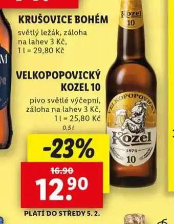 Lidl Pivo velkopopovický kozel 10 nabídka