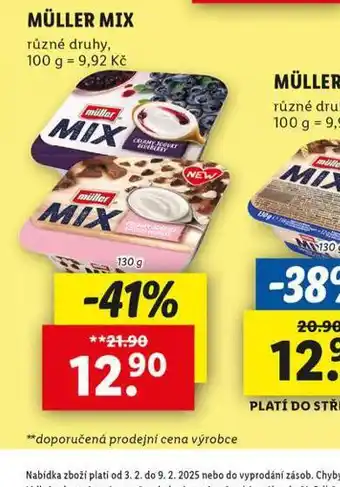 Lidl Müller mix nabídka