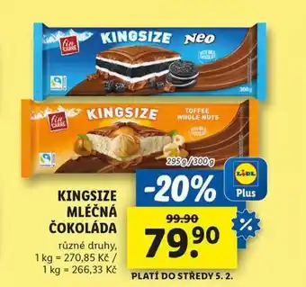 Lidl Kingsize mléčná čokoláda nabídka