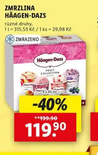 Lidl Häagen dazs zmrzlina nabídka