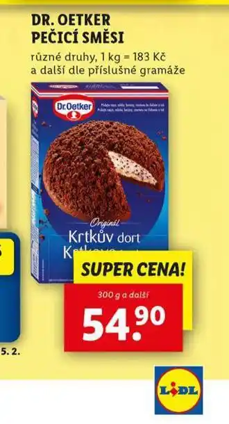 Lidl Dr. oetker pečící směsi nabídka