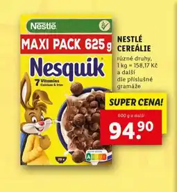 Lidl Nestlé cereálie nabídka