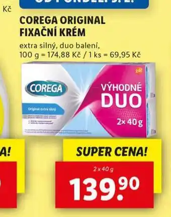 Lidl Corega original fixační krém nabídka