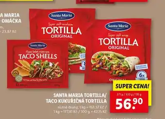 Lidl Taco kukuřičná tortilla nabídka