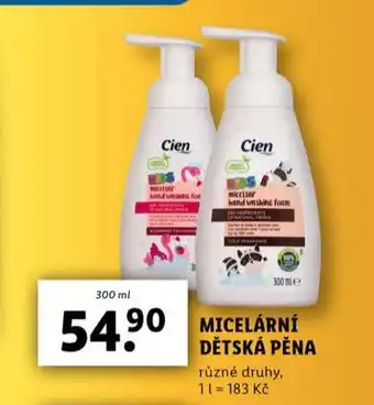 Lidl Cien micelární dětská pěna nabídka