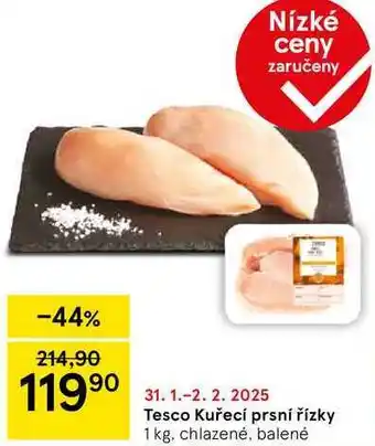 Tesco Tesco Kuřecí prsní řízky, 1 kg, chlazené, balené nabídka