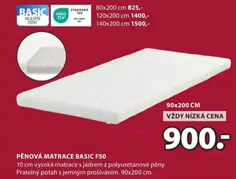 JYSK Pěnová matrace basic F50 nabídka