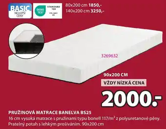 JYSK Pružinová matrace banelva BS25 nabídka