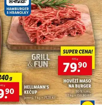 Lidl Hovězí maso na burger nabídka