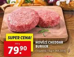 Lidl Hovězí cheddar burger nabídka