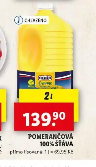 Lidl Pomerančová šťáva 100% nabídka