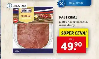 Lidl Pastrami nabídka