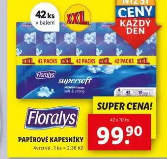 Lidl Floralys papírové kapesníky nabídka