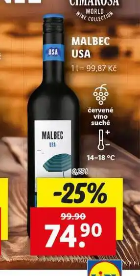 Lidl Malbec usa nabídka