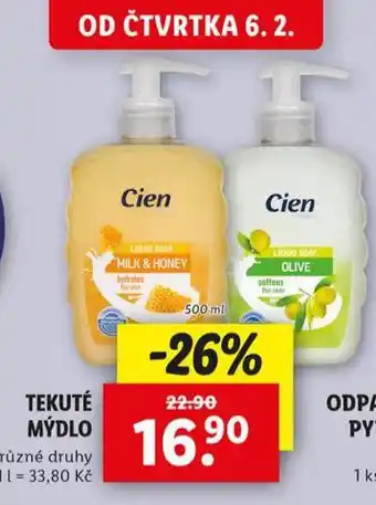 Lidl Cien tekuté mýdlo nabídka