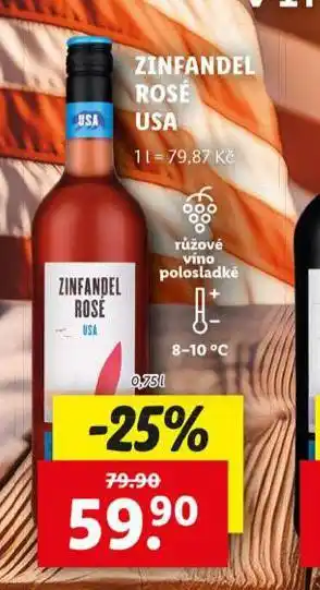 Lidl Zinfandel rosé usa nabídka