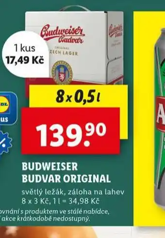 Lidl Pivo budweiser budvar original nabídka