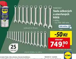 Lidl Sada očkoplochých a otevřených klíčů nabídka