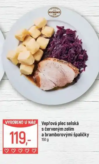 Globus Vepřová plec selská s červeným zelím a bramborovými špalíčky nabídka