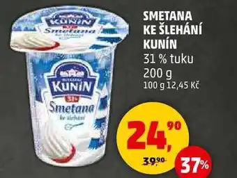 Penny Market SMETANA KE ŠLEHÁNÍ KUNÍN 31% tuku, 200 g nabídka