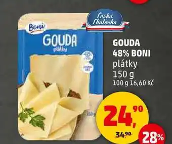 Penny Market GOUDA 48% BONI plátky, 150 g nabídka