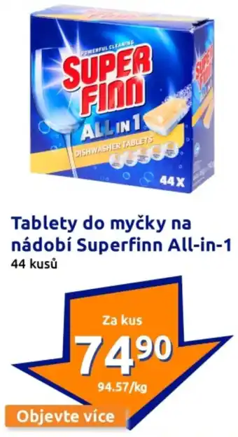 Action Tablety do myčky na nádobí superfinn all-in-1 nabídka