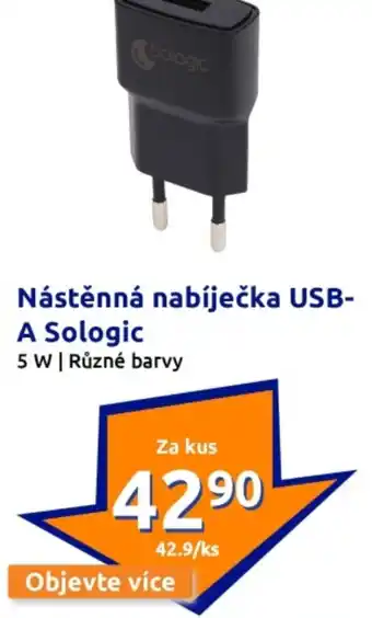 Action Nástěnná nabíječka usb- a sologic nabídka