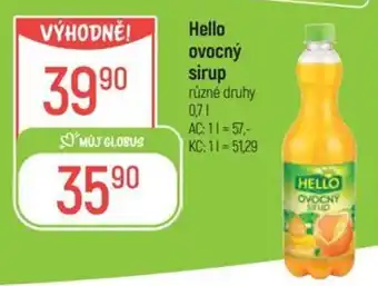 Globus Hello ovocný sirup nabídka