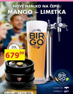 BENE Nápoje BIR GO nealkoholický nápoj mango-limetka 20l nabídka