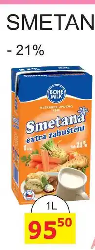 BENE Nápoje BOHE MILK Smetana extra zahuštění 21% 1L nabídka