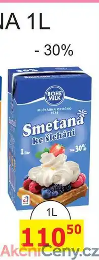 BENE Nápoje BOHE MILK Smetana 1 litr ke šlehání tuk 30% nabídka