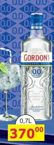 BENE Nápoje Gordon's Dry Gin 0,7l alcohol free nabídka