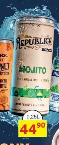 BENE Nápoje Božkov Republica MOJITO míchaný drink 0,25l nabídka