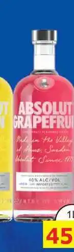 BENE Nápoje ABSOLUT GRAPEFRUIT 40% 1L nabídka