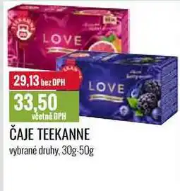 Ratio ČAJE TEEKANNE LOVE 30g-50g nabídka