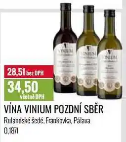 Ratio VÍNA VINIUM POZDNÍ SBĚR 0,187l nabídka