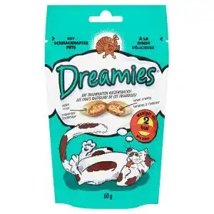 Ratio Dreamies Polštářky s krůtím masem doplňkové krmivo pro kočky a koťata 60g nabídka