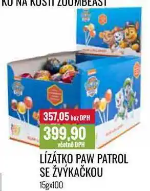 Ratio LÍZÁTKO PAW PATROL SE ŽVÝKAČKOU 15gx100 nabídka