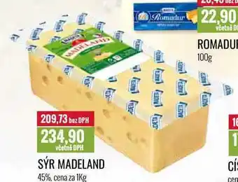 Ratio SÝR MADELAND 45%, cena za 1Kg nabídka