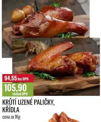 Ratio KRŮTÍ UZENÉ PALIČKY, KŘÍDLA cena za 1kg nabídka